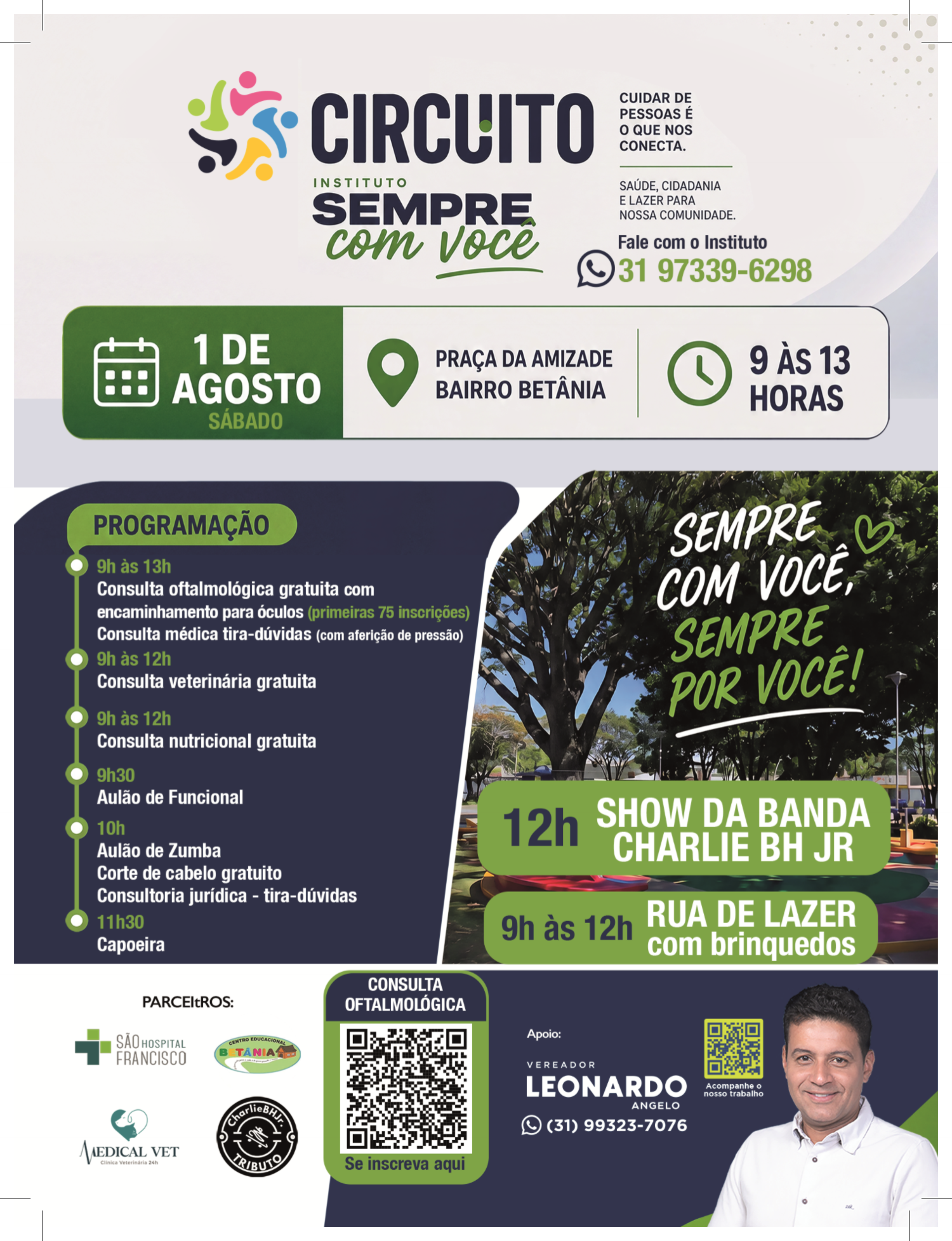 Panfleto do Projeto Circuito — 1 de Agosto, Praça da Amizade, Betânia